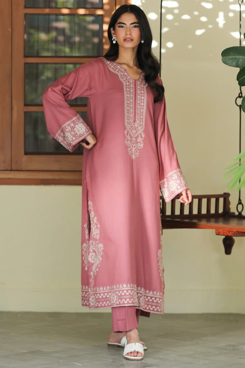 Unstitched 2PC embroidered lawn suit -NF - 1144
