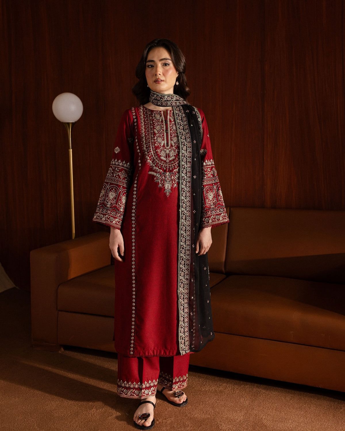 Unstitched 3PC Embroidered Lawn Suit - NF -