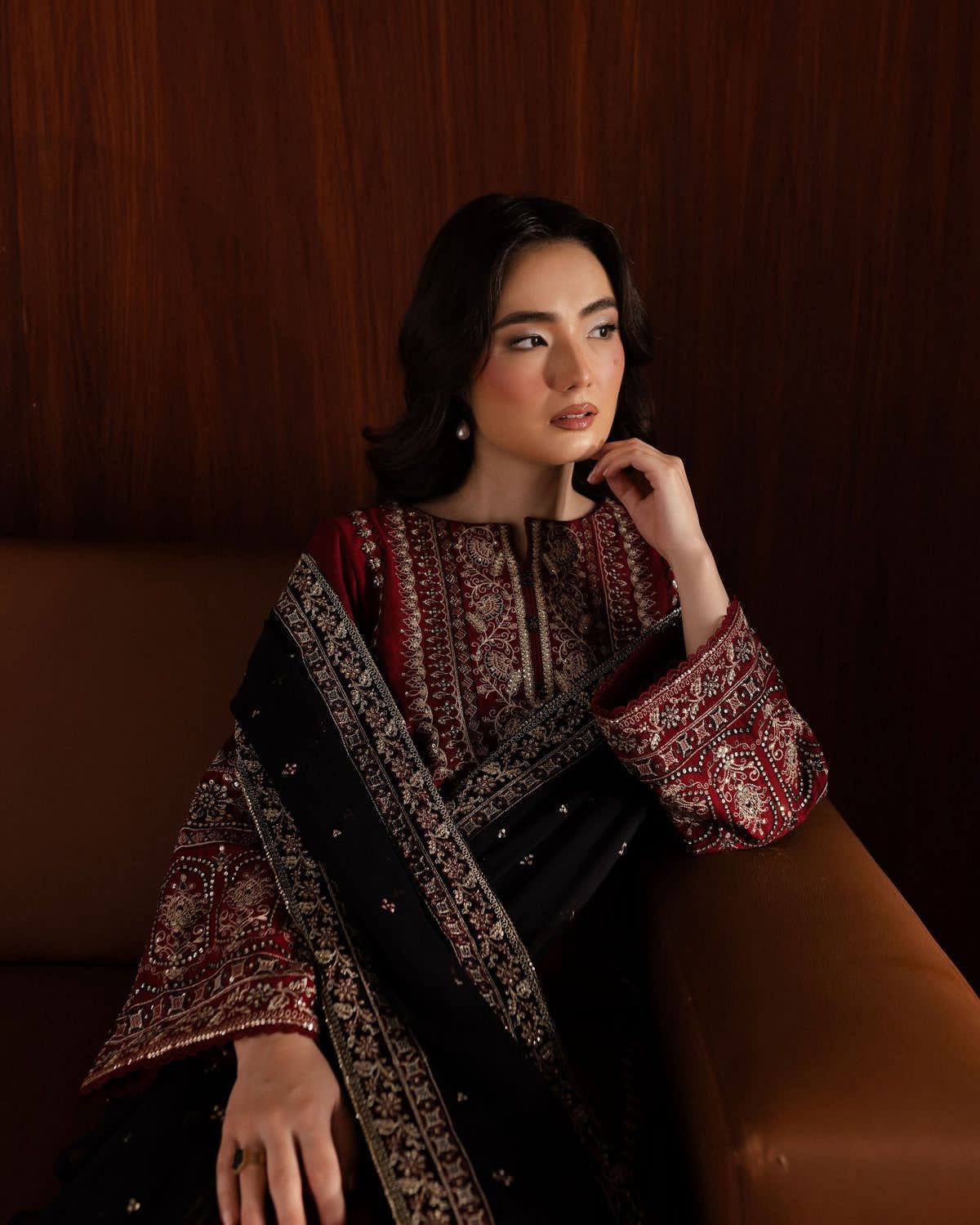 Unstitched 3PC Embroidered Lawn Suit - NF -