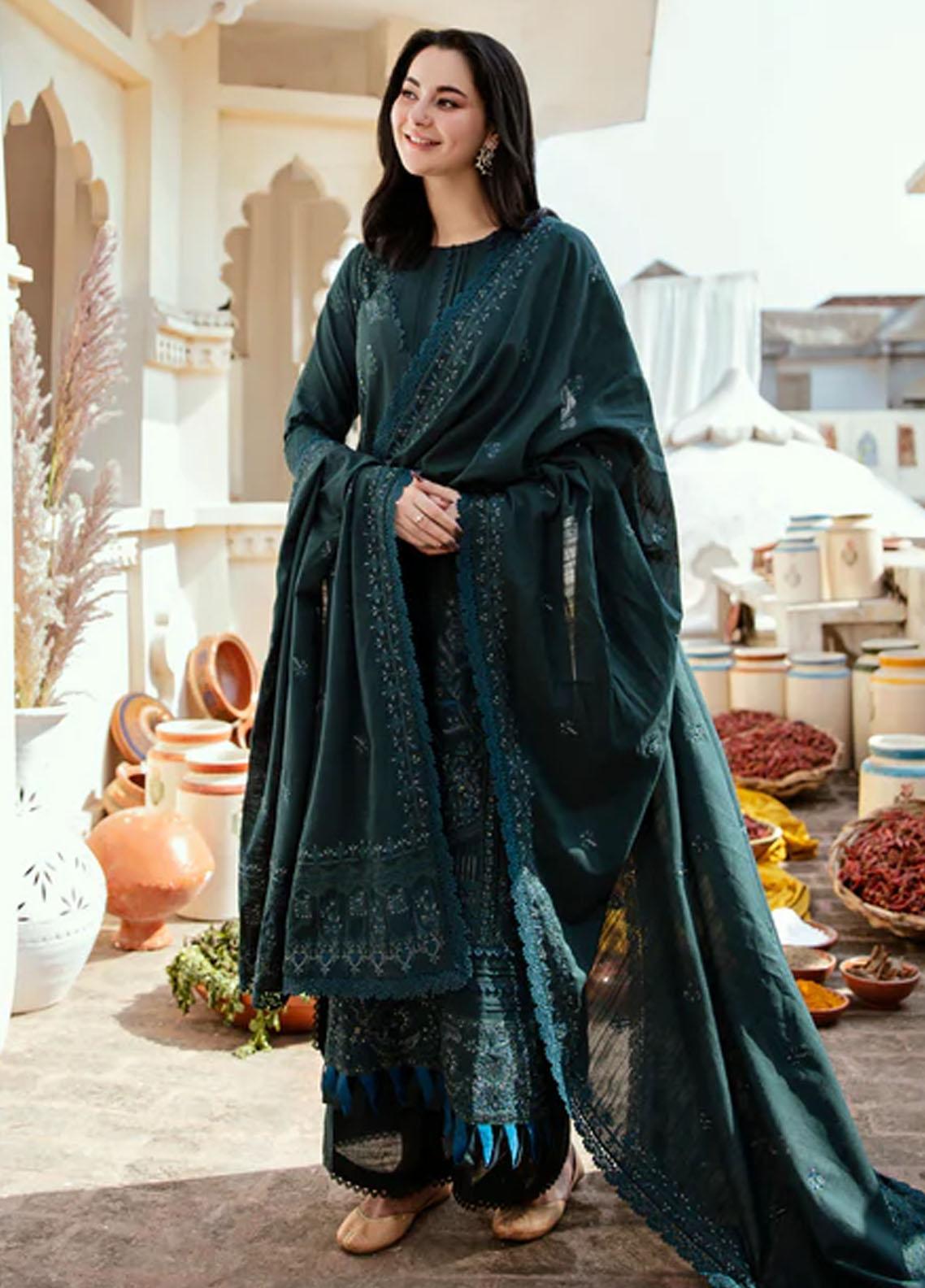 Dhanak-3PC Embroidered Shirt with Dhanak Sequins Embroidered Dupatta-3394