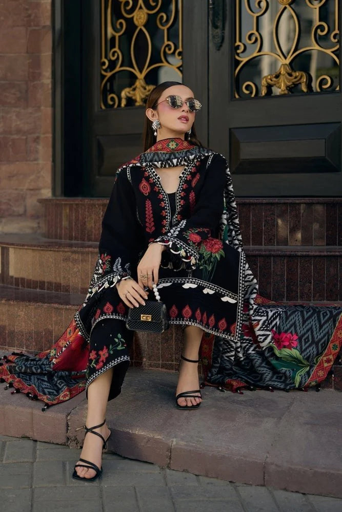 Lawn-3PC Embroidered Shirt With Digital Printed Jauqard Dupatta- SS 5087