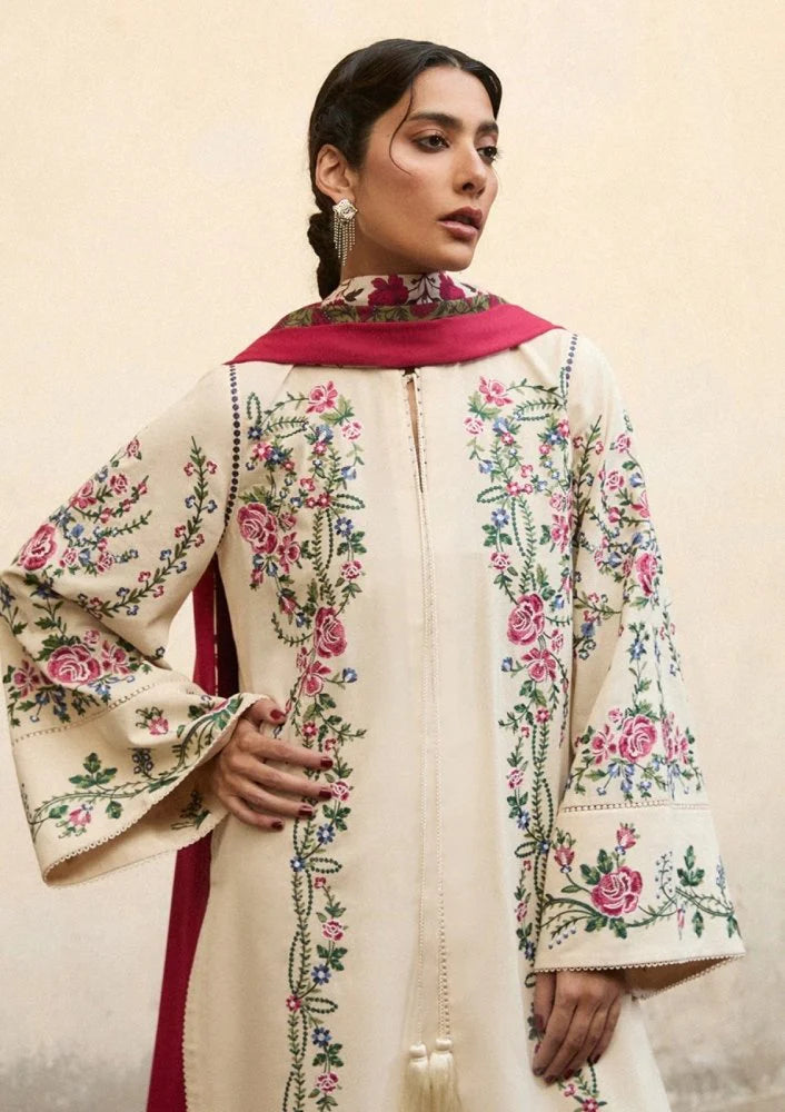 Lawn-3PC Embroidered Shirt With Digital Printed Jauqard Dupatta-SS 5097