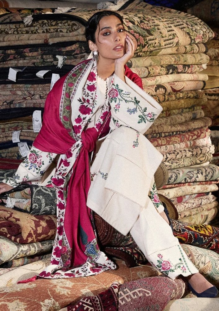 Lawn-3PC Embroidered Shirt With Digital Printed Jauqard Dupatta-SS 5097