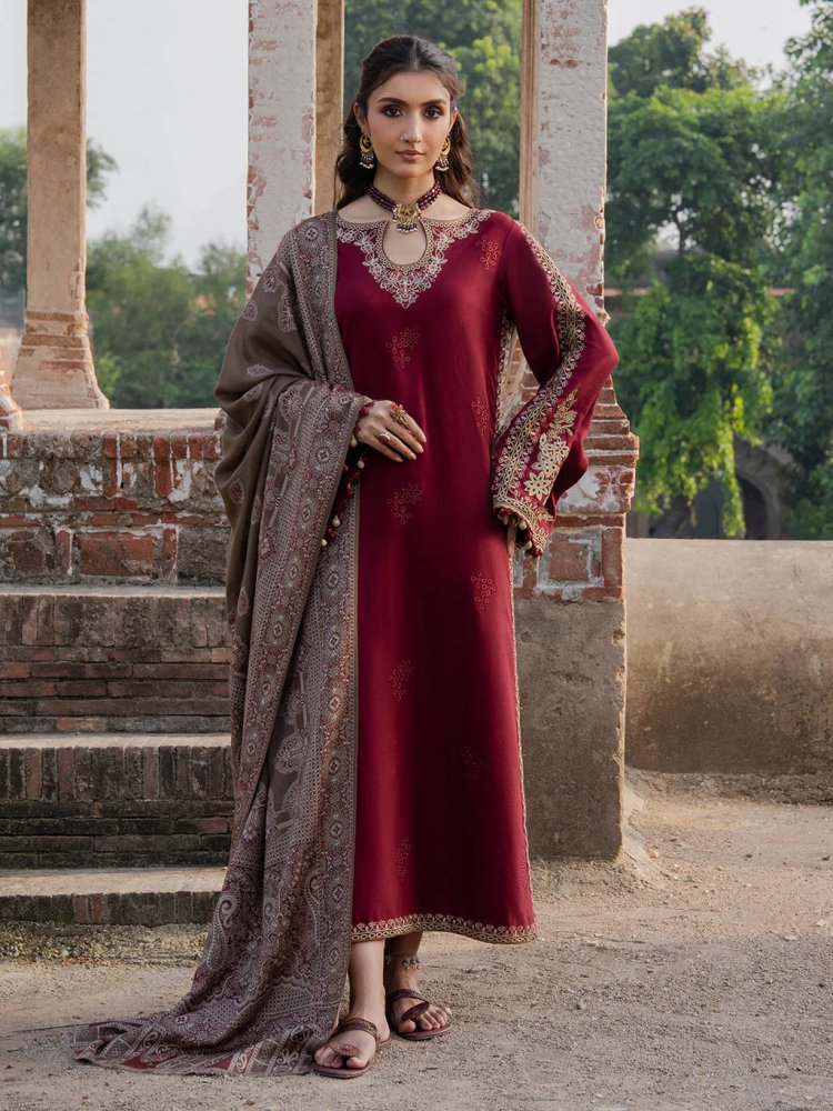 Lawn-3PC Embroidered Shirt With Digital Printed Jauqard Dupatta- SS 5114