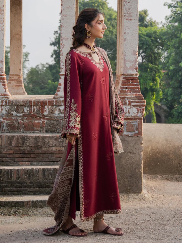 Lawn-3PC Embroidered Shirt With Digital Printed Jauqard Dupatta- SS 5114