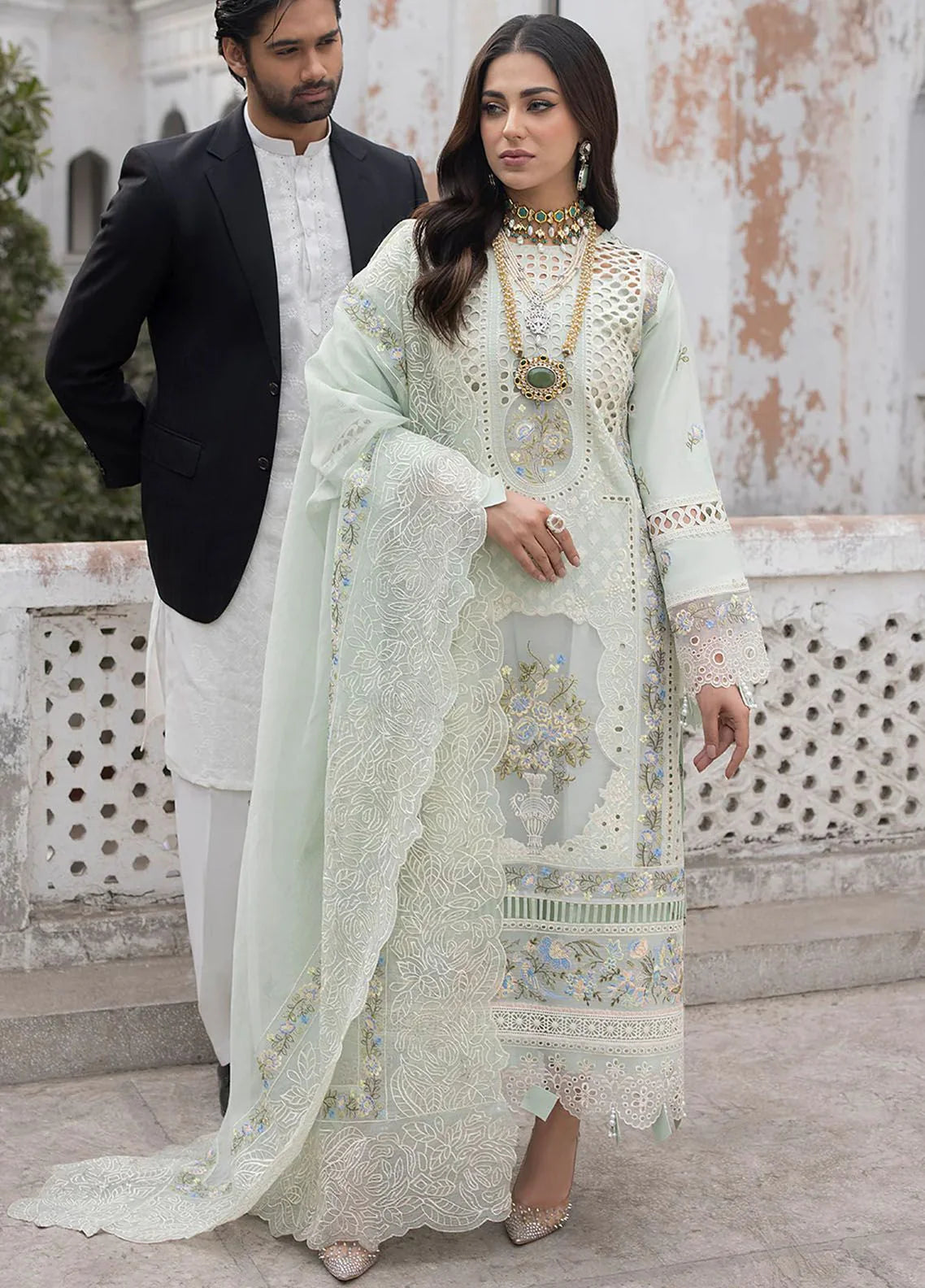 Unstitched Embroidered Lawn Suit 3 Piece -TFS-030-B
