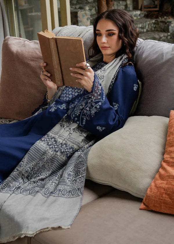 Lawn-3PC Embroidered Shirt With Digital Printed Jauqard Dupatta- SS 5001