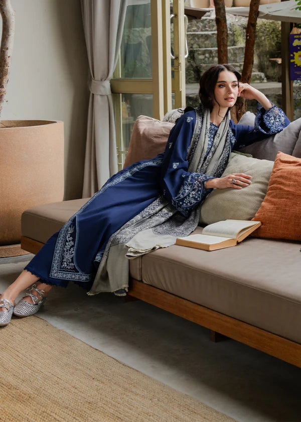 Lawn-3PC Embroidered Shirt With Digital Printed Jauqard Dupatta- SS 5001