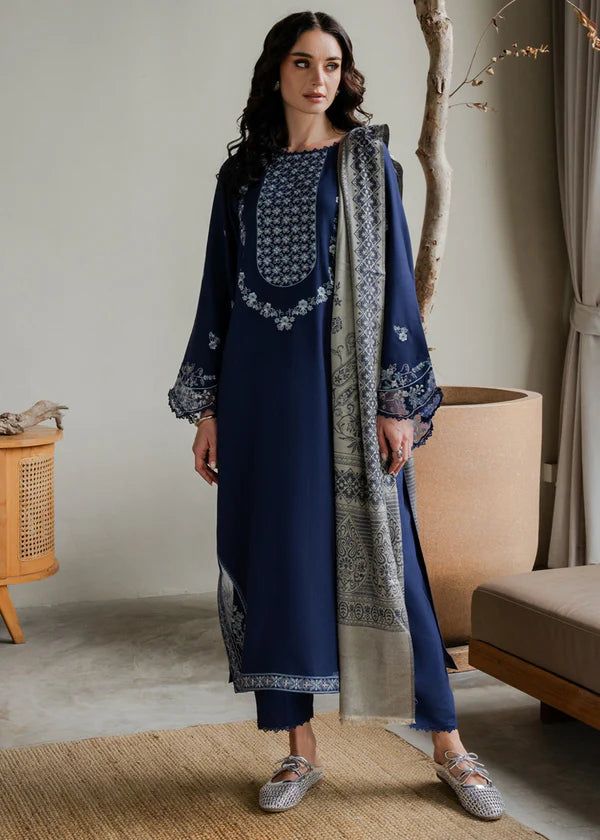 Lawn-3PC Embroidered Shirt With Digital Printed Jauqard Dupatta- SS 5001