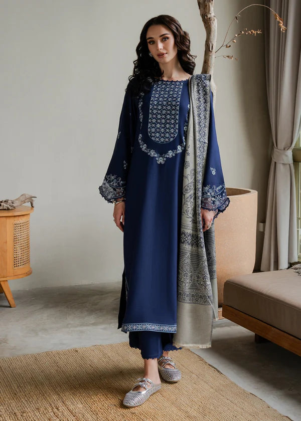 Lawn-3PC Embroidered Shirt With Digital Printed Jauqard Dupatta- SS 5001
