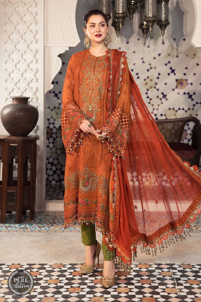 Lawn-3PC Embroidered With Chiffon Embroidered Dupatta-5181