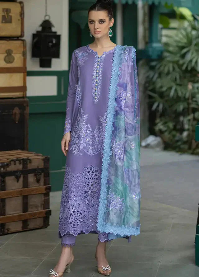 Dhanak 3PC Embroidered Shirt with Digital Printed Wool Shawl – ZC3291